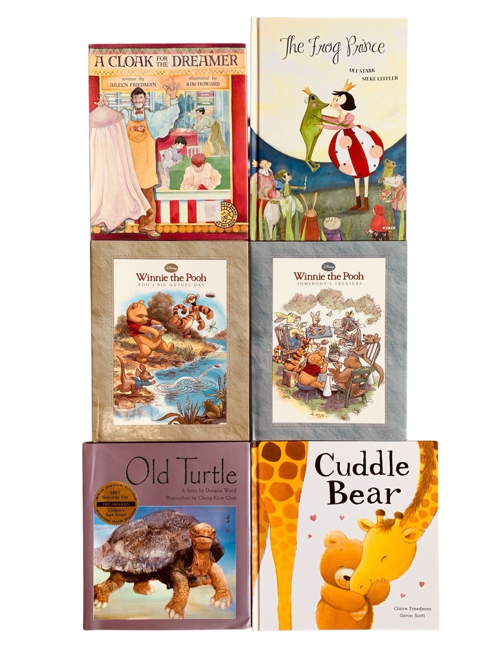 6 Childrens Hardcover Book Bundle Frog Prince, Old Turtle, Winnie the Pooh, etc.
